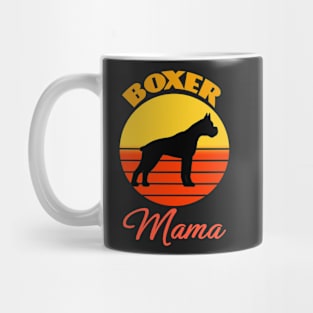 Boxer Dog Mama Mom Mother's Day Dog puppy Lover Cute Sunser Retro Funny Mug